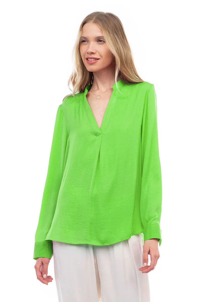 V Neck Collar Band Blouse