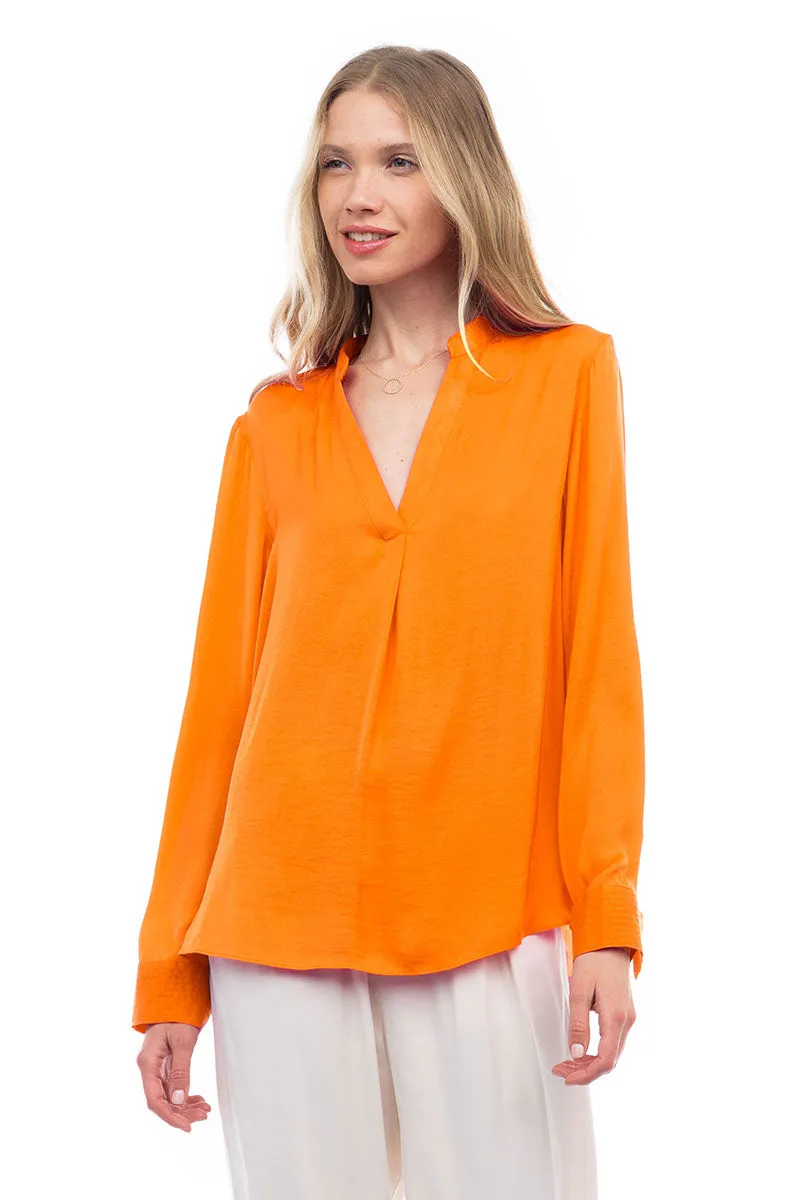 V Neck Collar Band Blouse