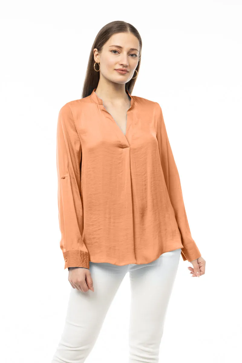 V Neck Collar Band Blouse