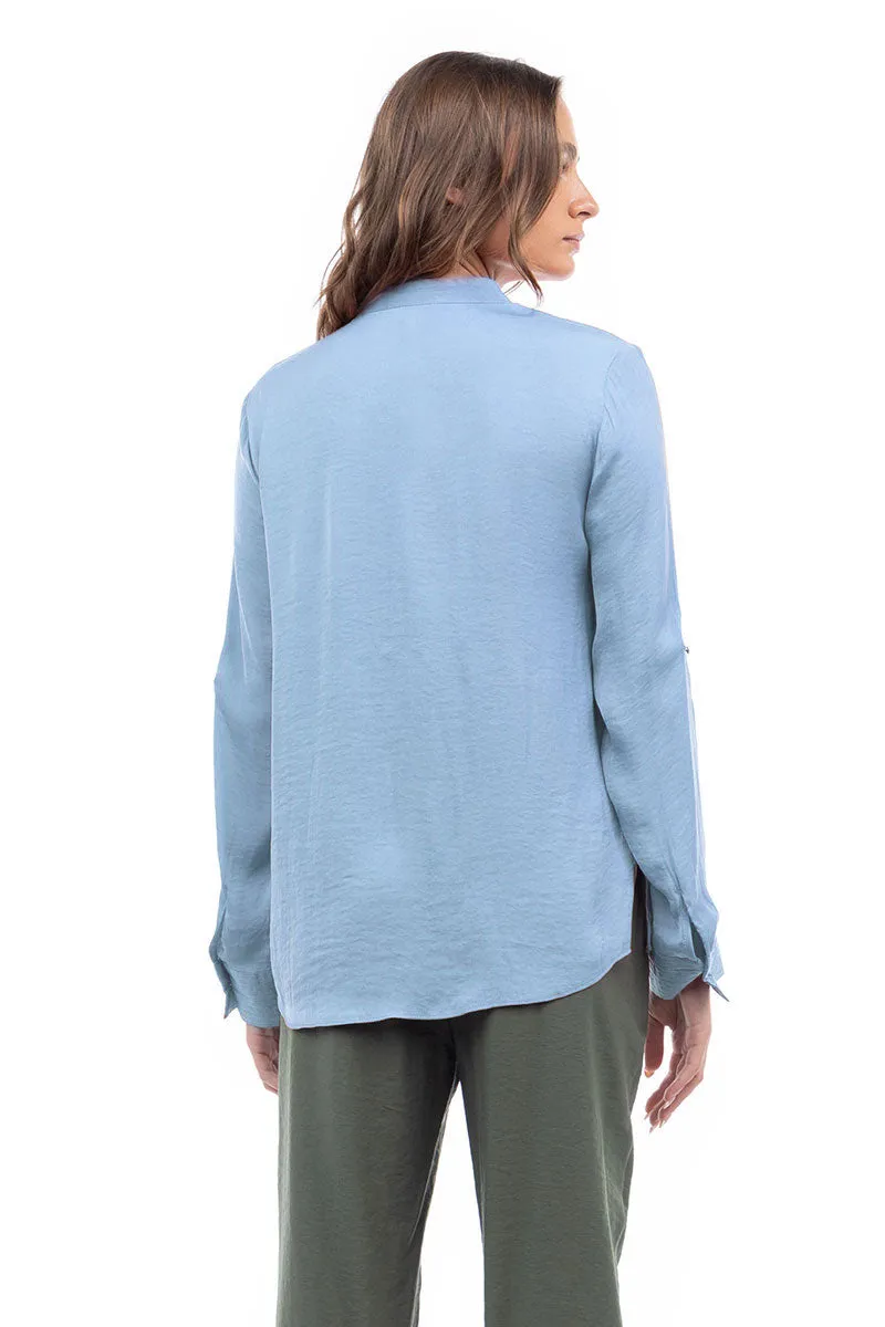 V Neck Collar Band Blouse