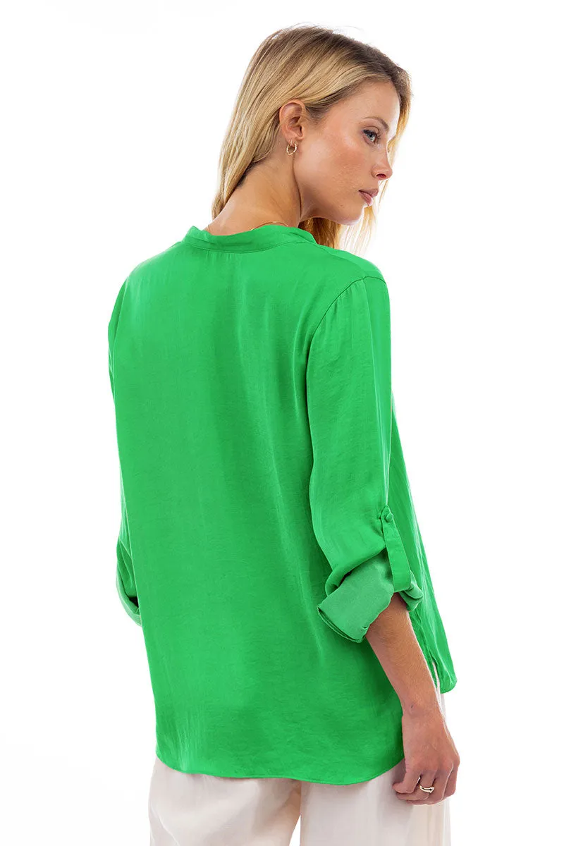 V Neck Collar Band Blouse