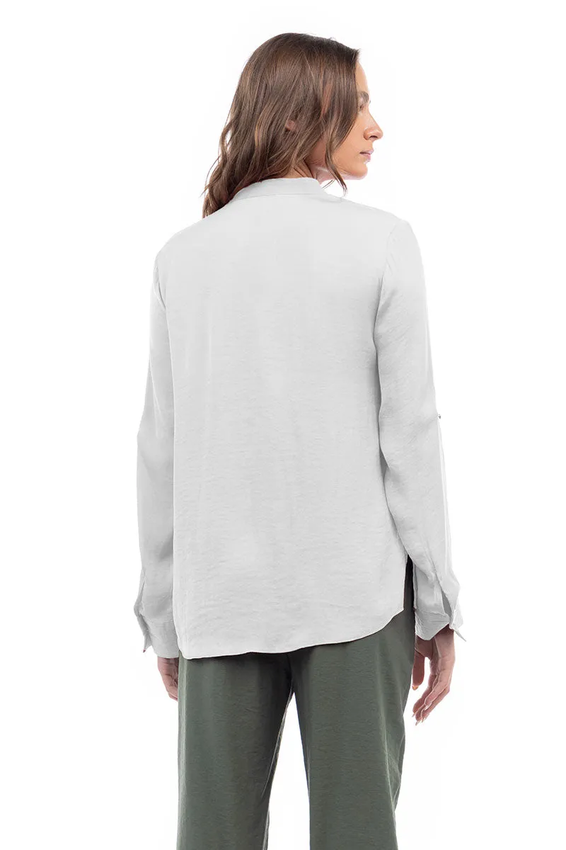 V Neck Collar Band Blouse
