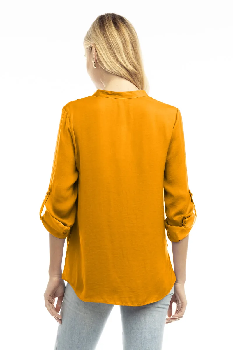 V Neck Collar Band Blouse