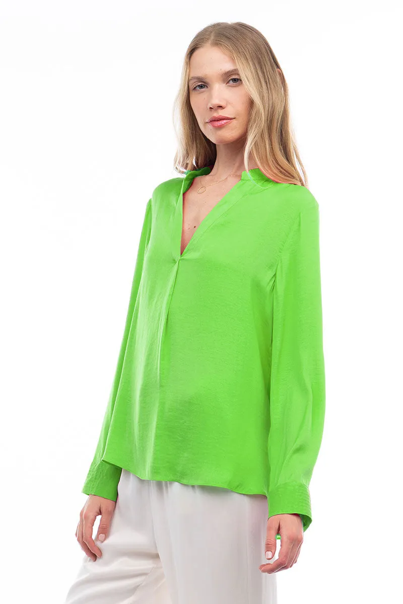 V Neck Collar Band Blouse
