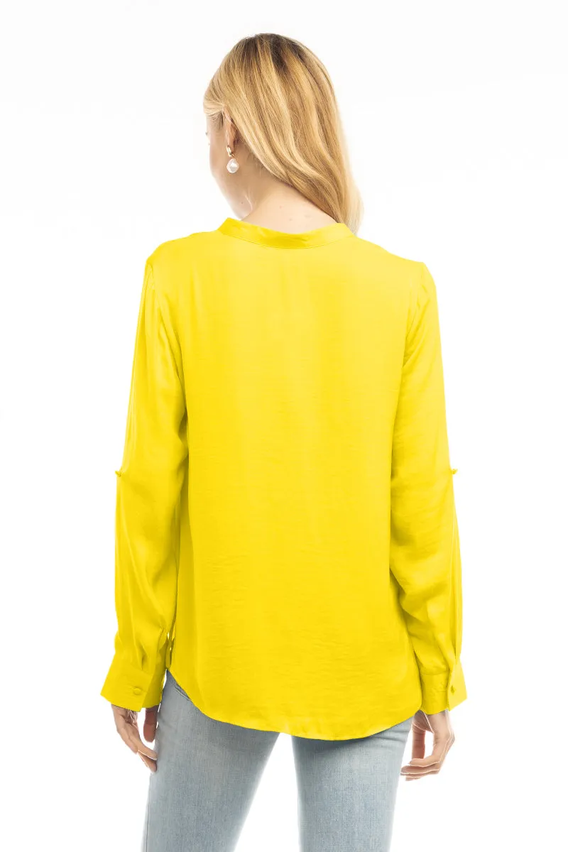 V Neck Collar Band Blouse