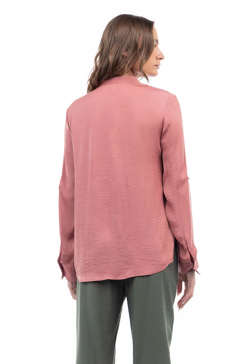 V Neck Collar Band Blouse