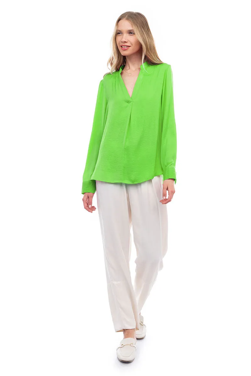 V Neck Collar Band Blouse