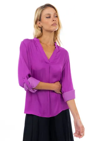 V Neck Collar Band Blouse