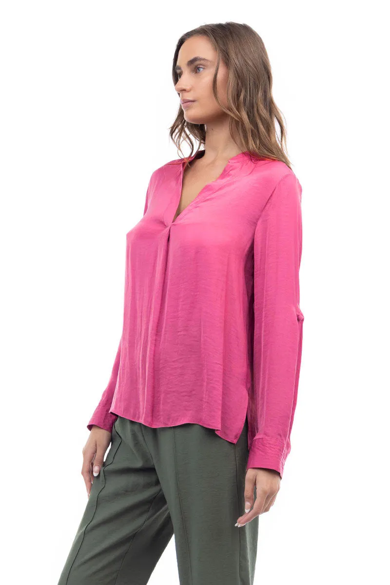V Neck Collar Band Blouse