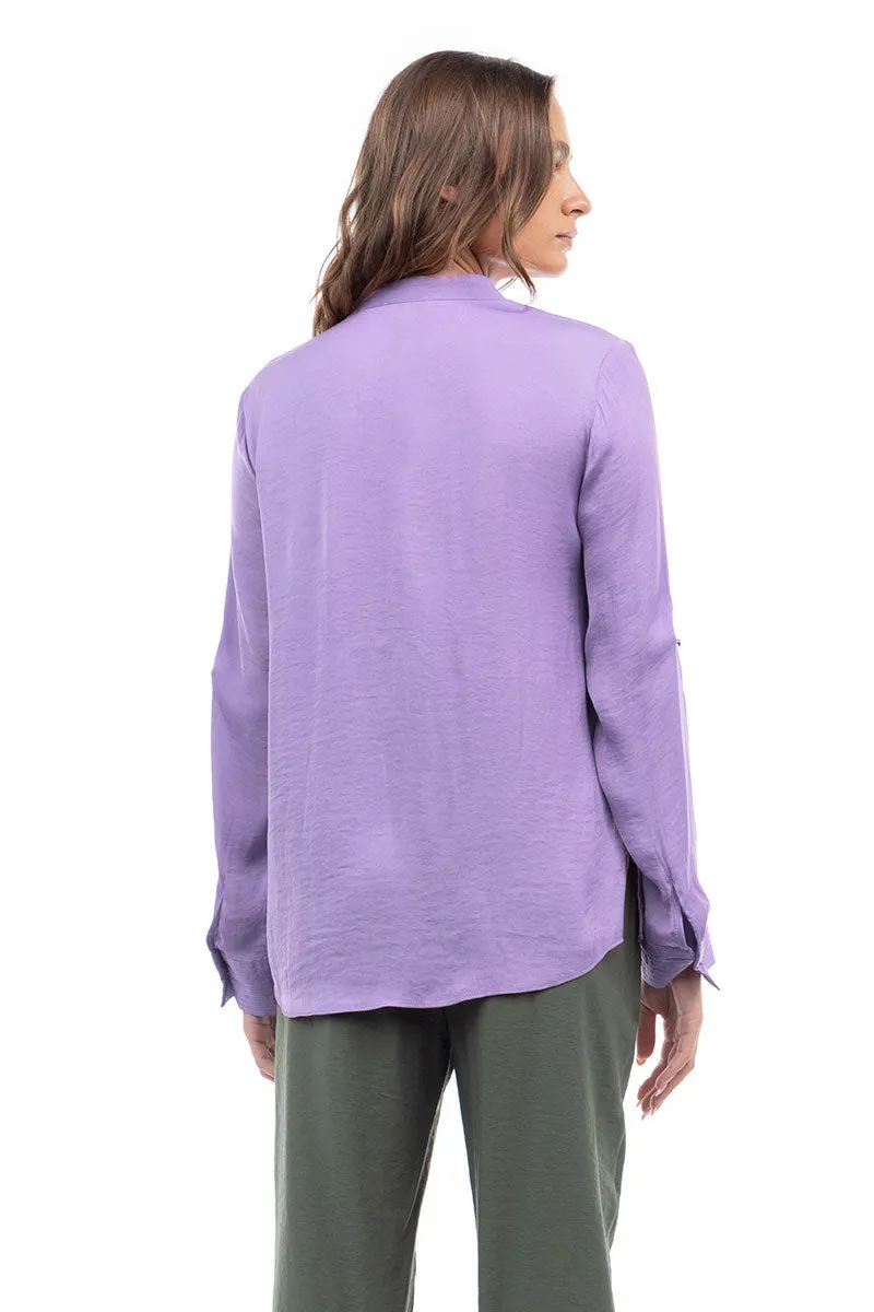 V Neck Collar Band Blouse