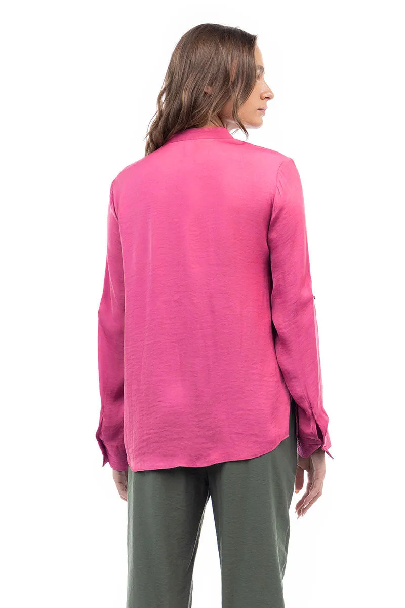 V Neck Collar Band Blouse