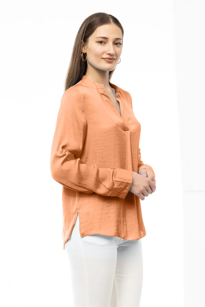 V Neck Collar Band Blouse