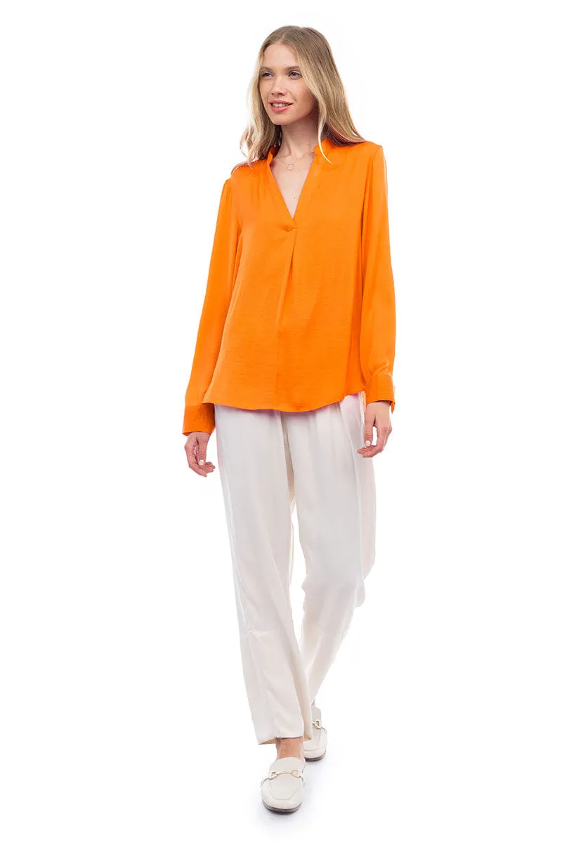 V Neck Collar Band Blouse