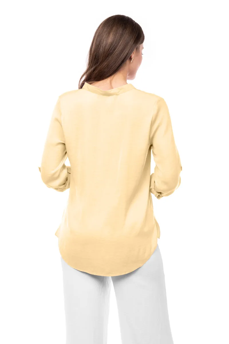 V Neck Collar Band Blouse