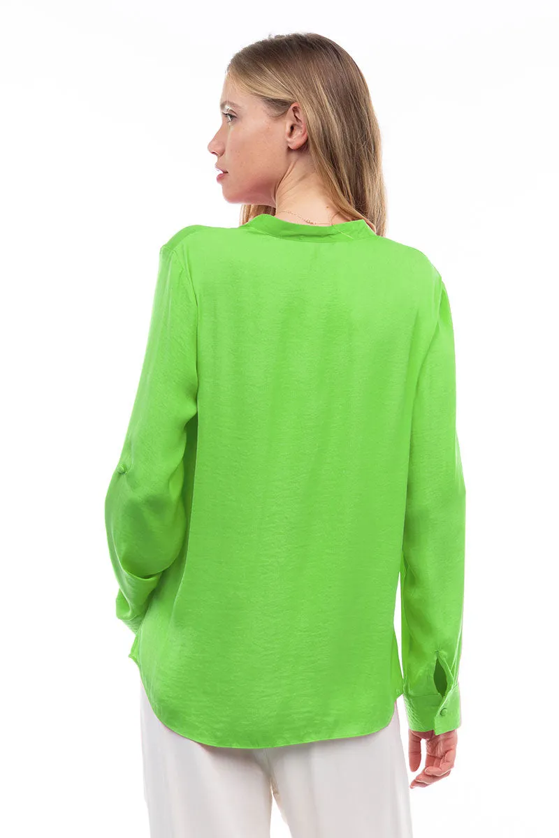 V Neck Collar Band Blouse