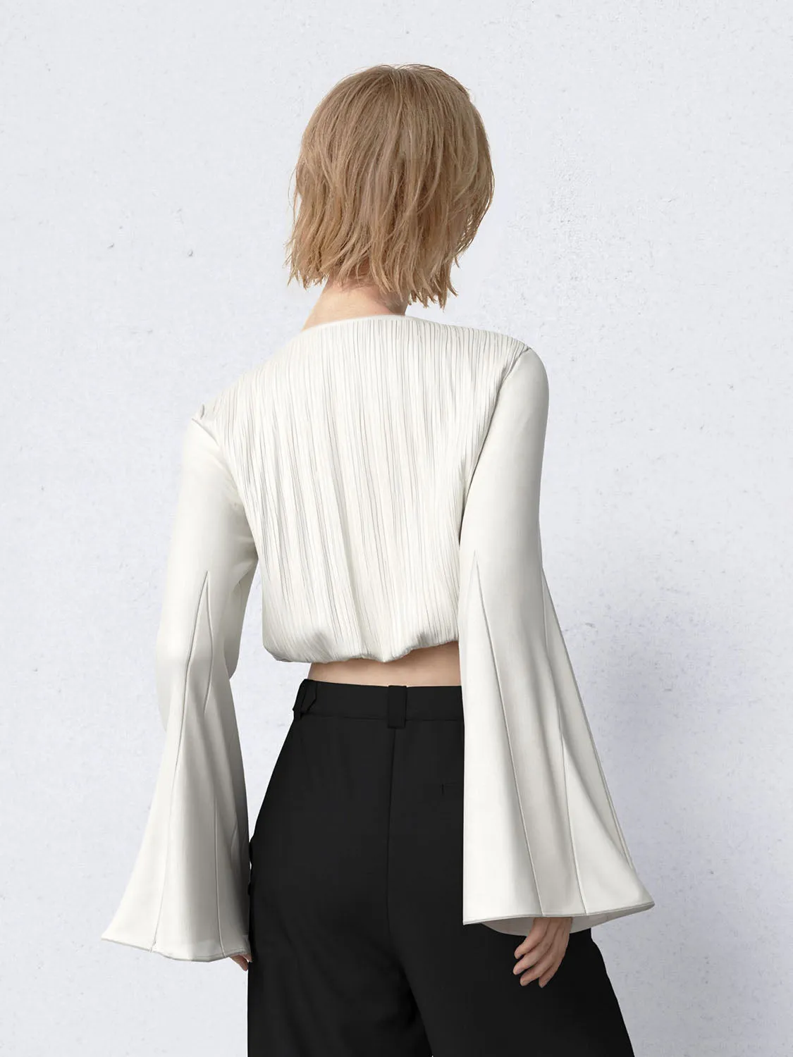 V-Neck Crossover Blouses