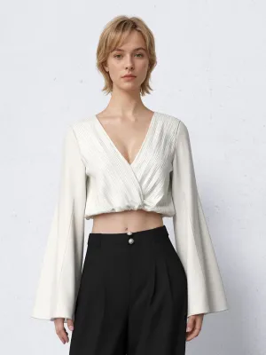 V-Neck Crossover Blouses