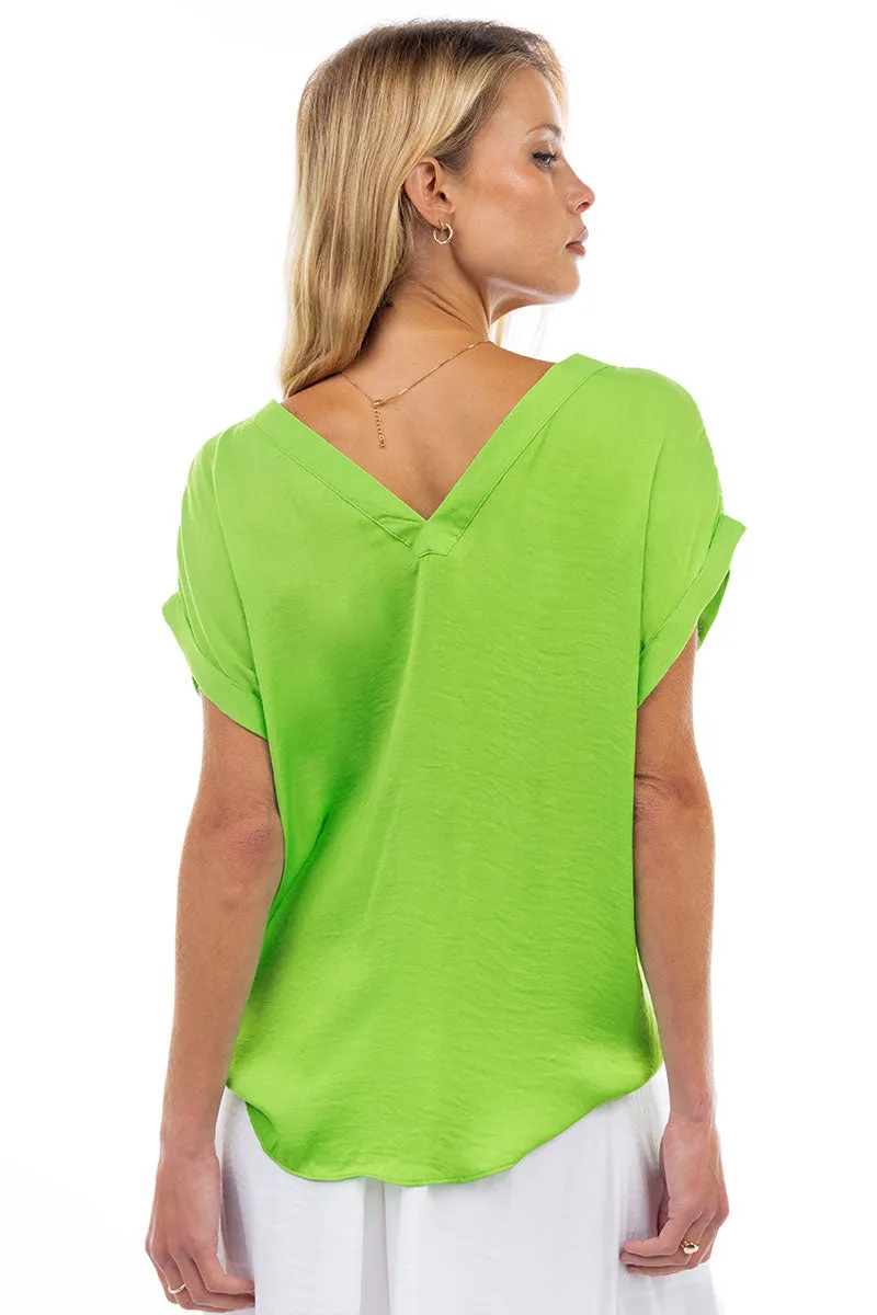 V-Neck Drop Sleeve Tee