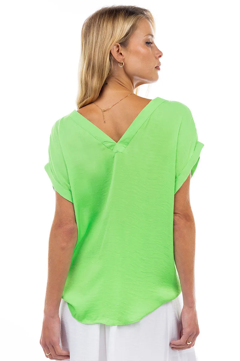 V-Neck Drop Sleeve Tee