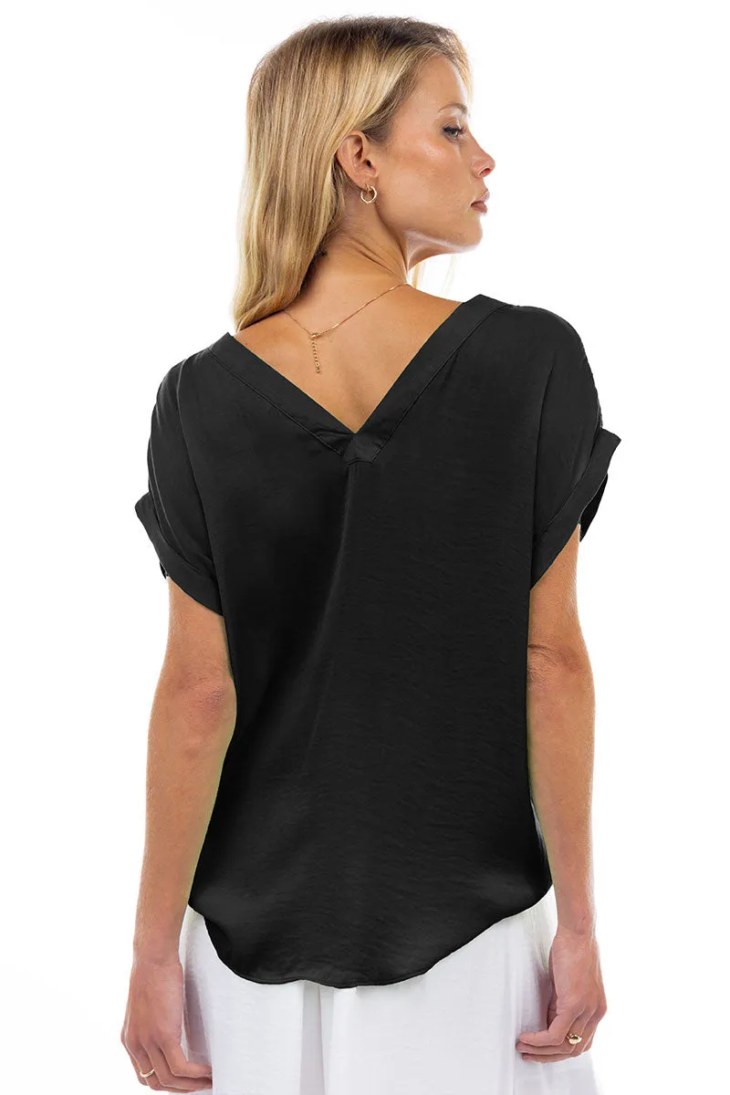 V-Neck Drop Sleeve Tee