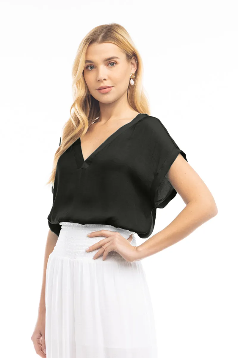V-Neck Drop Sleeve Tee