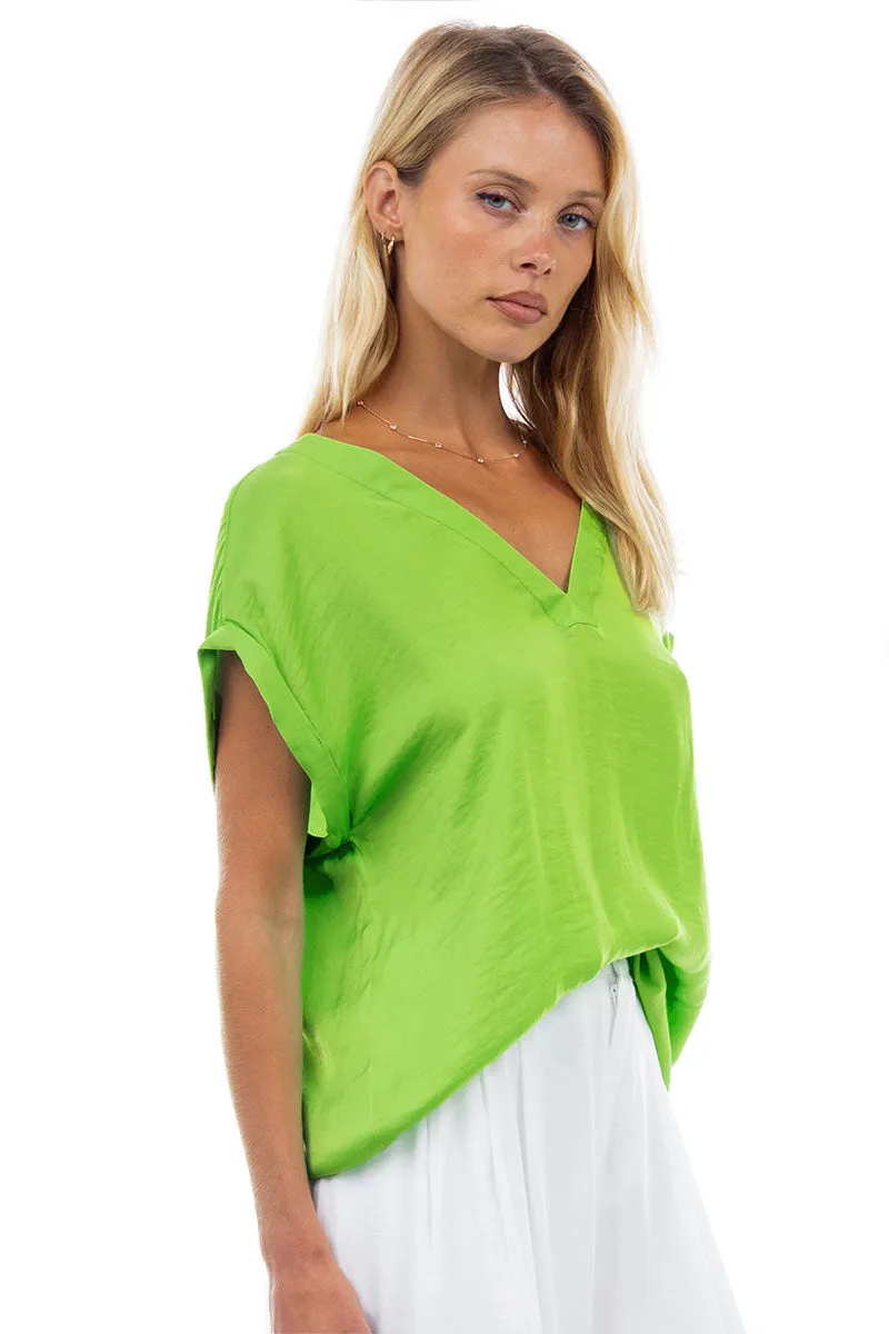 V-Neck Drop Sleeve Tee