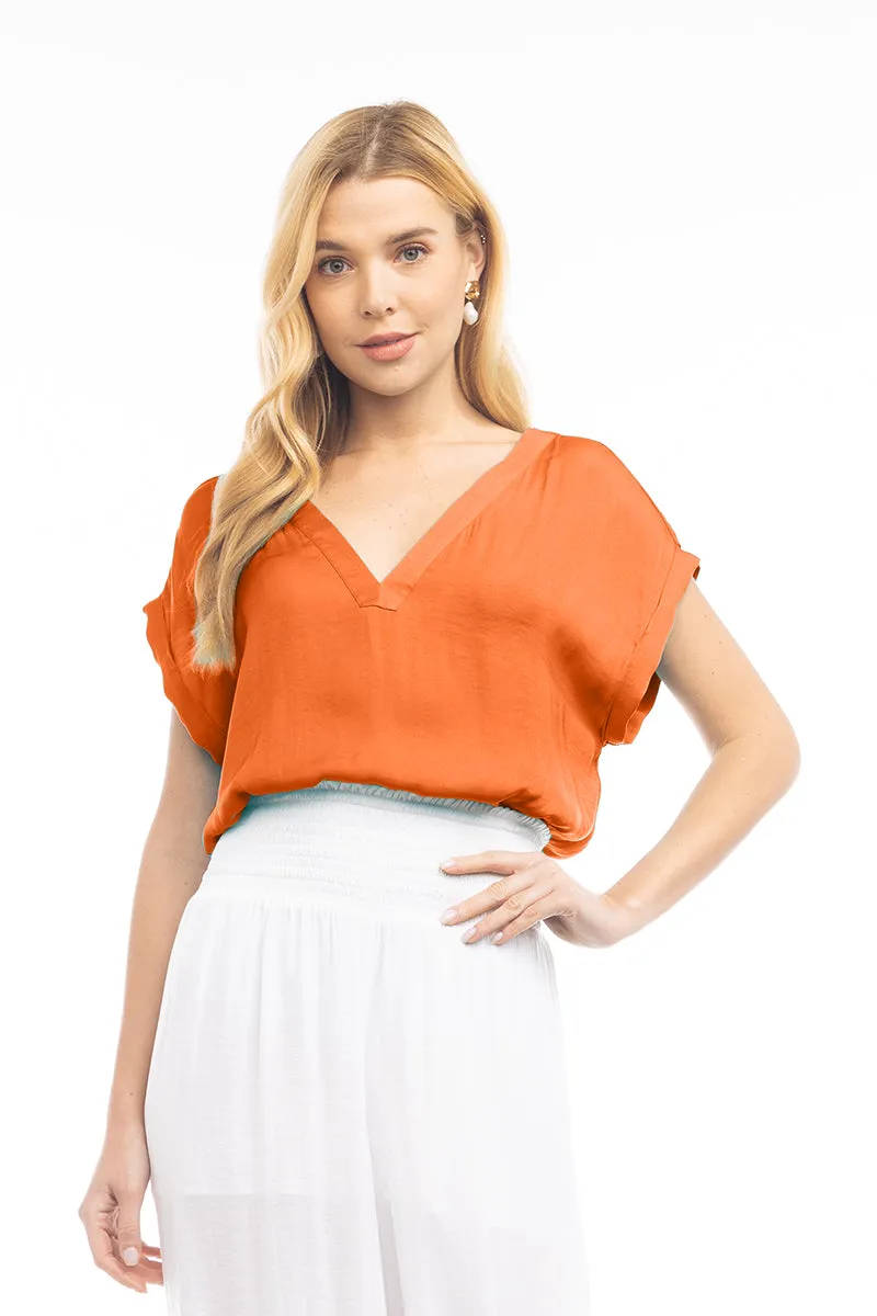 V-Neck Drop Sleeve Tee