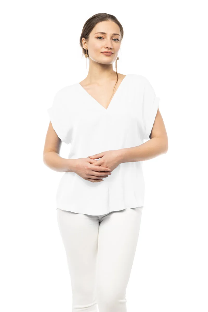 V-Neck Drop Sleeve Tee