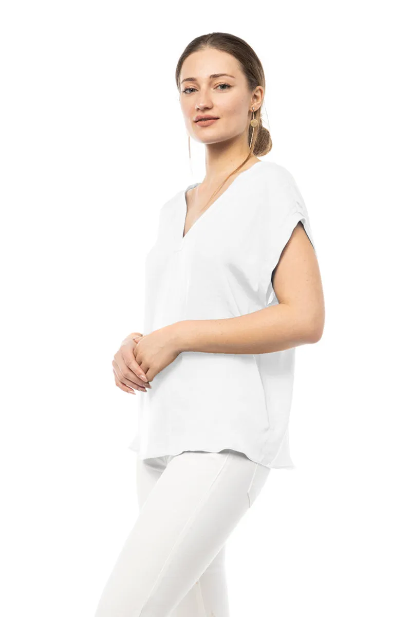 V-Neck Drop Sleeve Tee