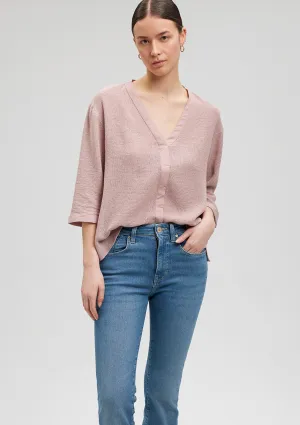 V Neck Pink Blouse