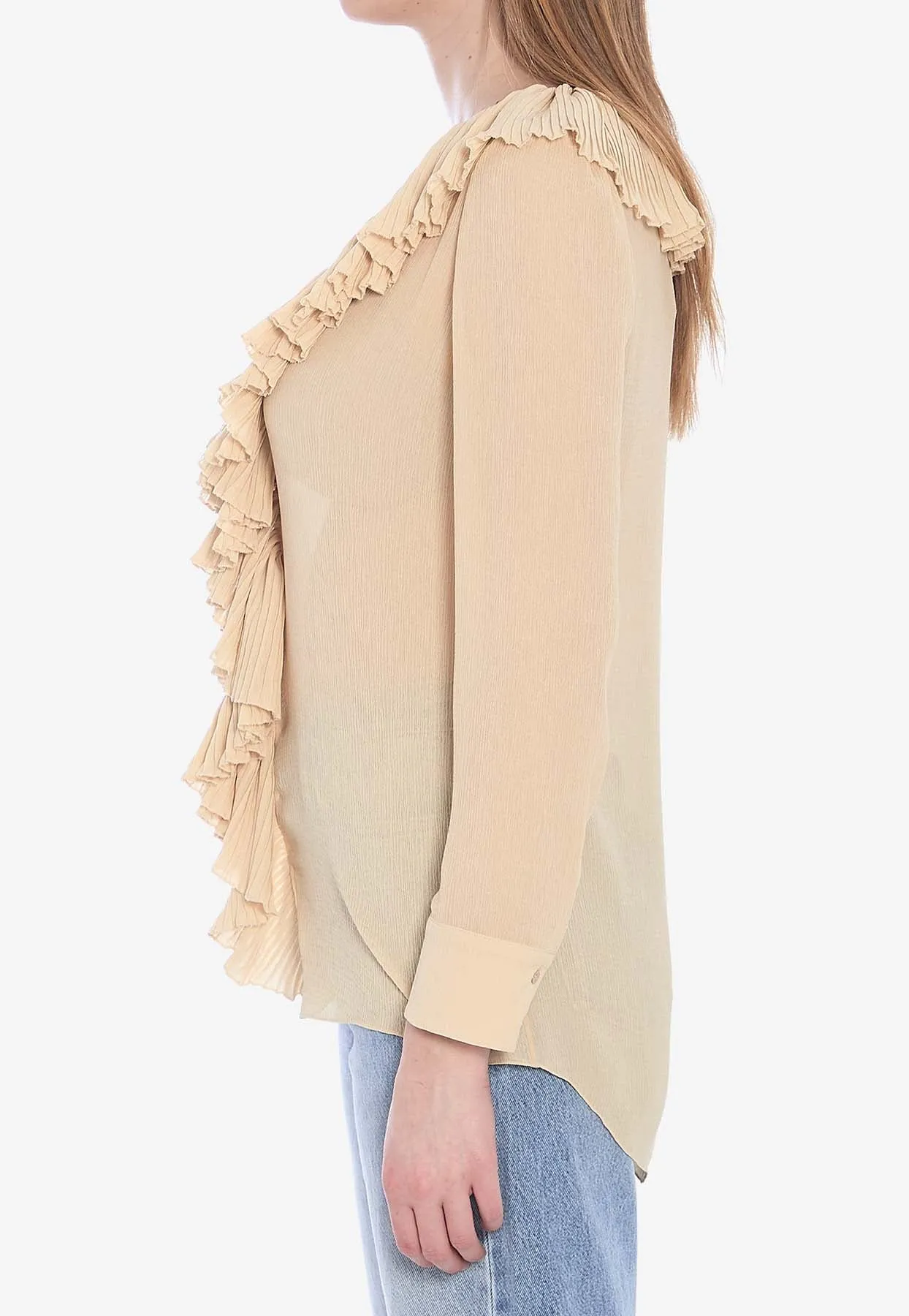 V-neck Ruffled Blouse