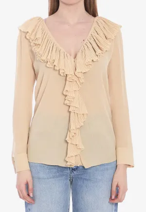 V-neck Ruffled Blouse