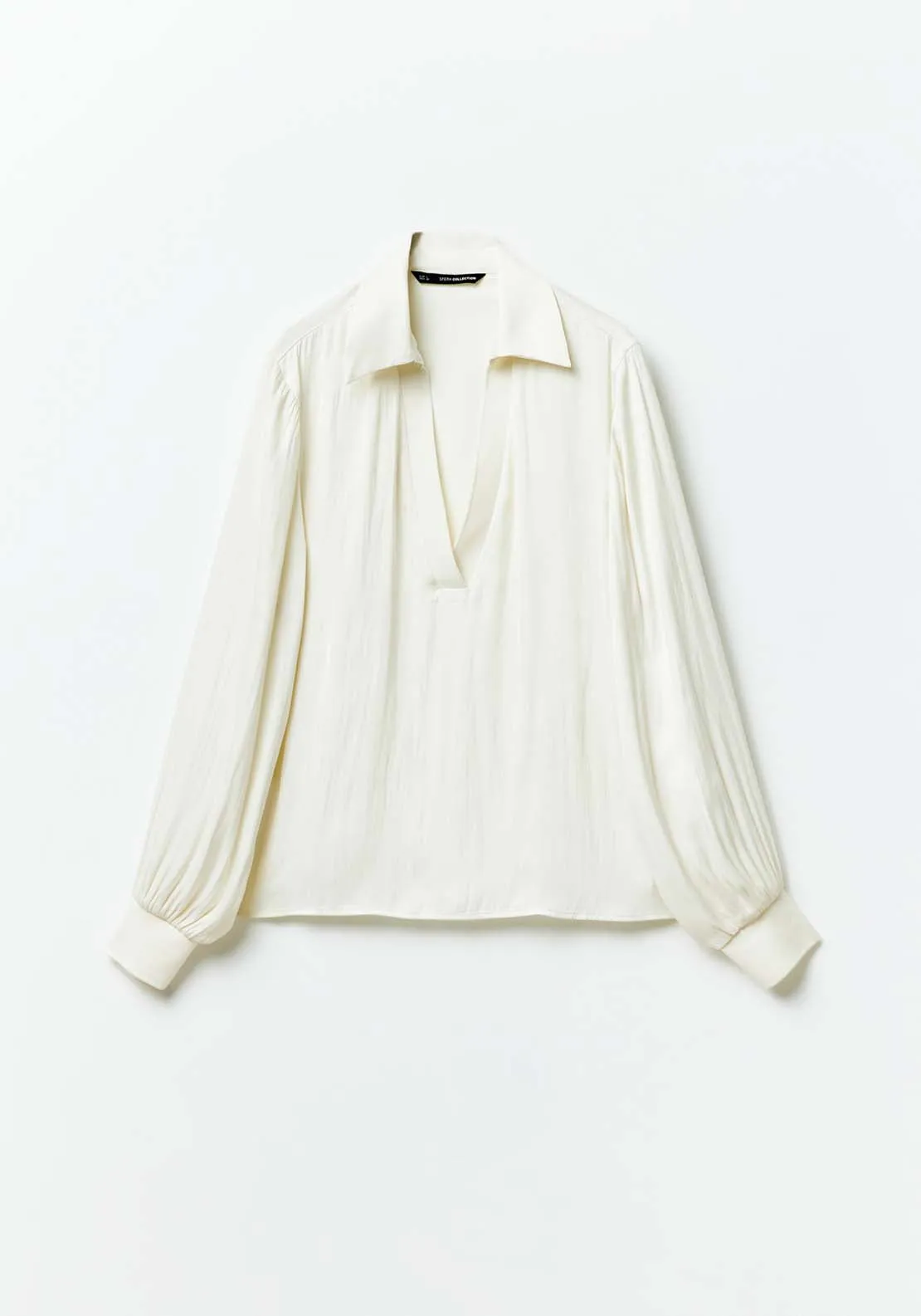 V-neck top - White Ecru