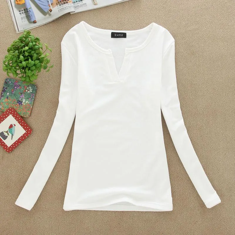 V-Neck Women Blouses slim Knitted Clothes Long Sleeve Tops for Women clothing,CT220