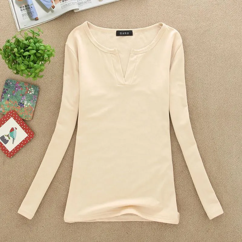V-Neck Women Blouses slim Knitted Clothes Long Sleeve Tops for Women clothing,CT220