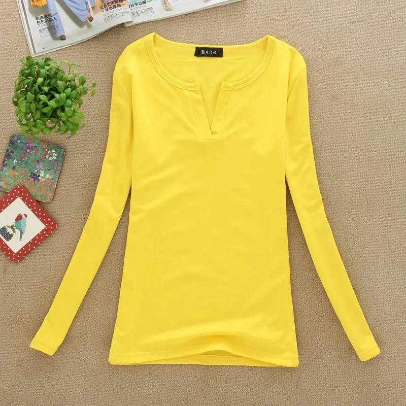 V-Neck Women Blouses slim Knitted Clothes Long Sleeve Tops for Women clothing,CT220