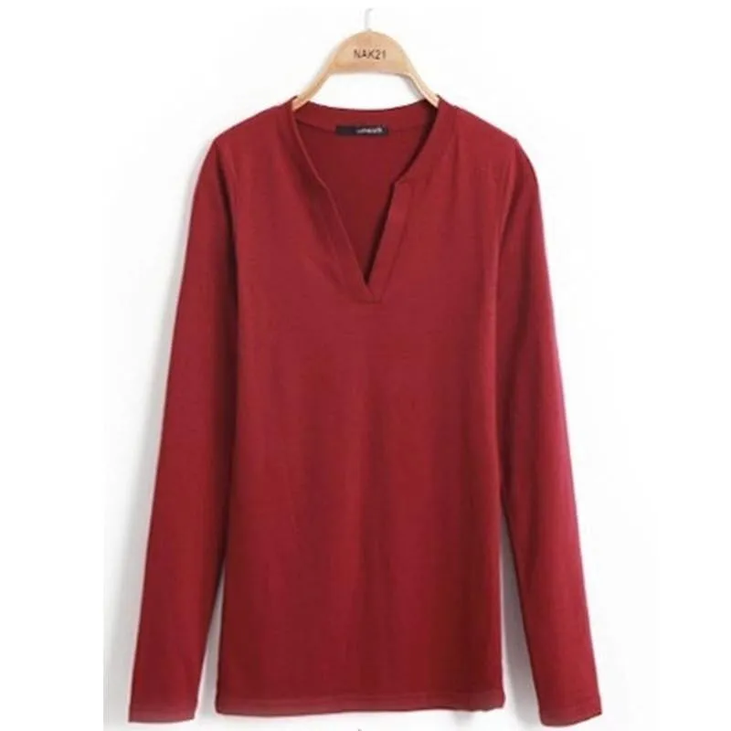V-Neck Women Blouses slim Knitted Clothes Long Sleeve Tops for Women clothing,CT220