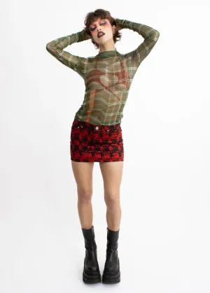 Vampire pop art print mini skirt