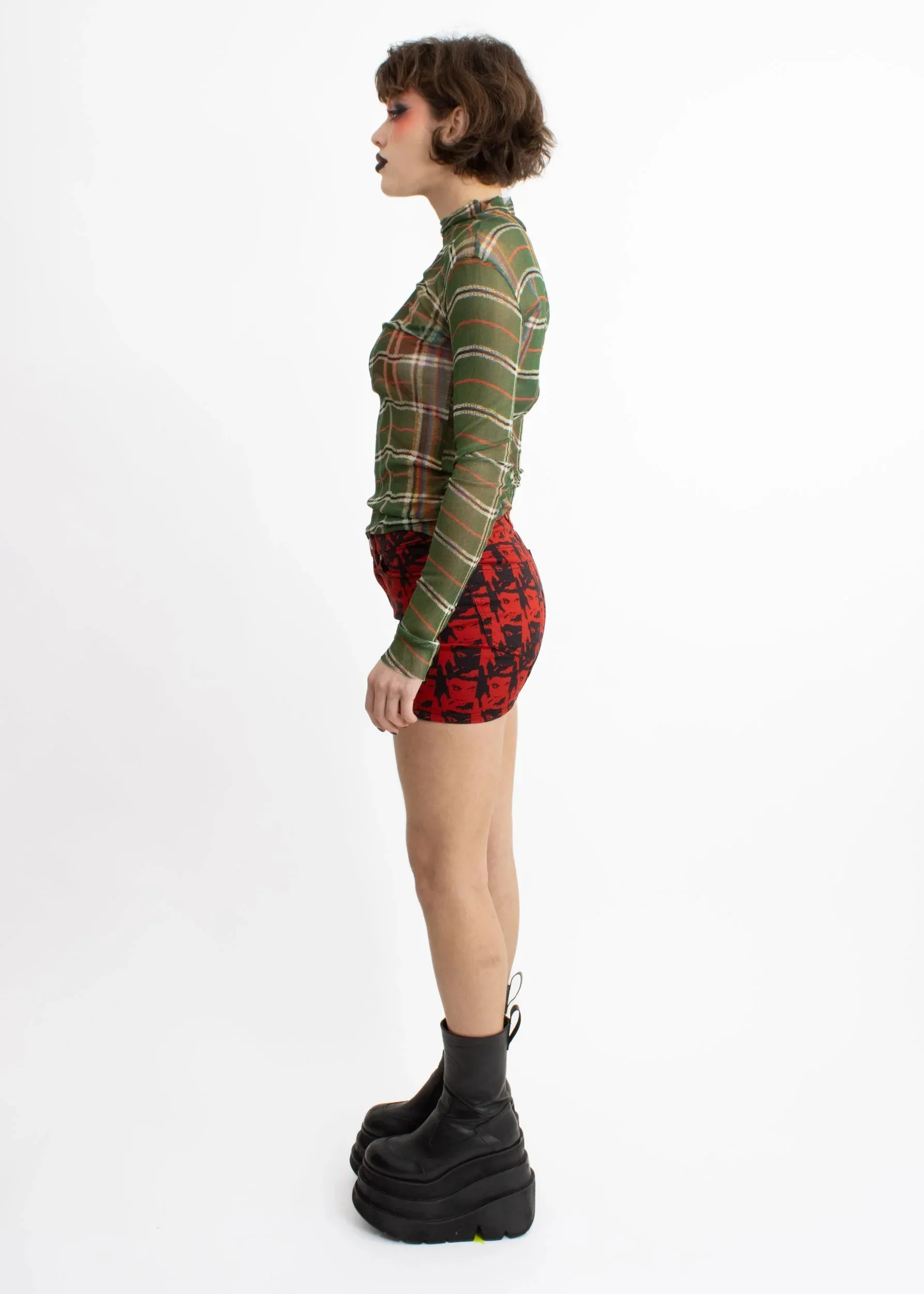 Vampire pop art print mini skirt