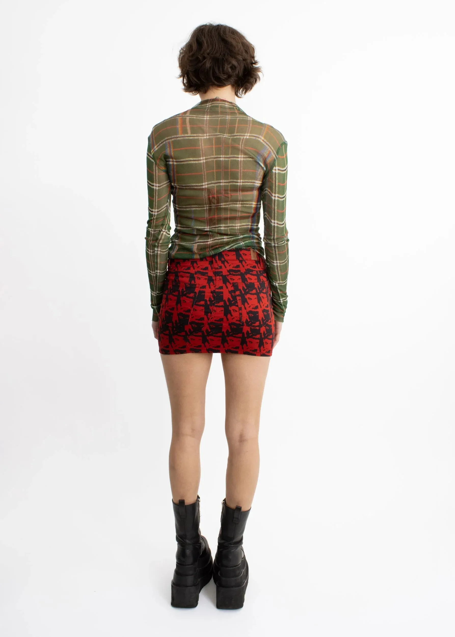 Vampire pop art print mini skirt
