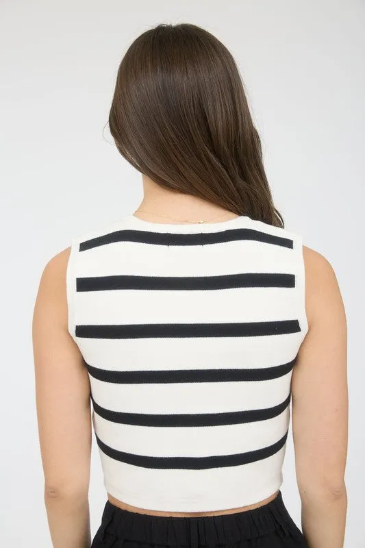 Vanilla Luxe Striped Sweater Vest