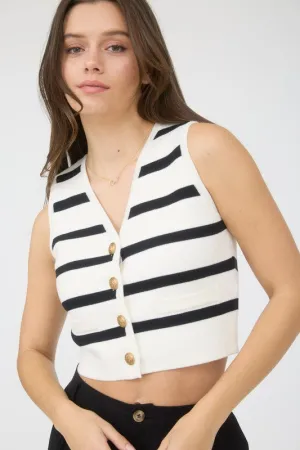 Vanilla Luxe Striped Sweater Vest