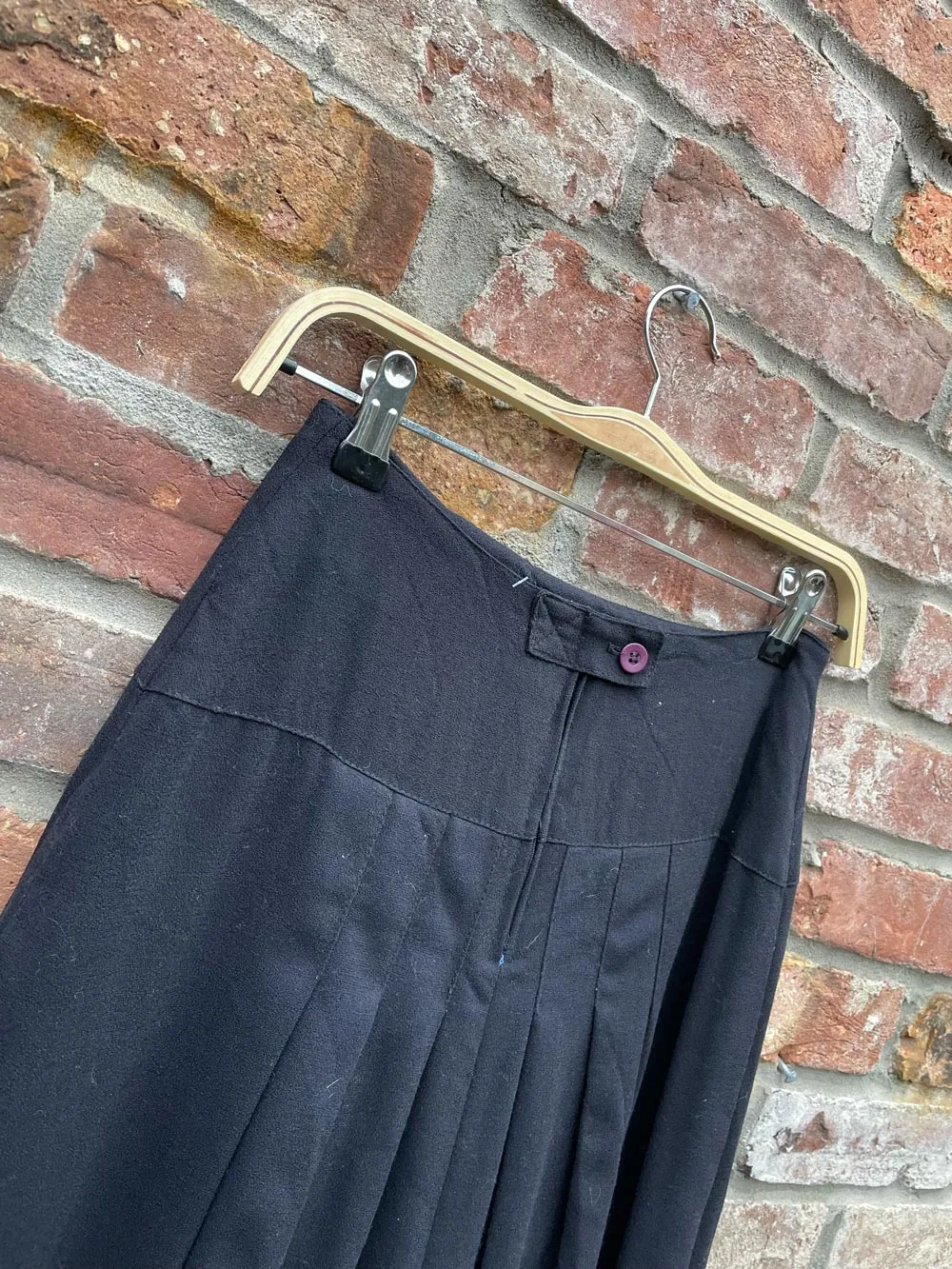 vintage audrey laurent wool pleated midi skirt
