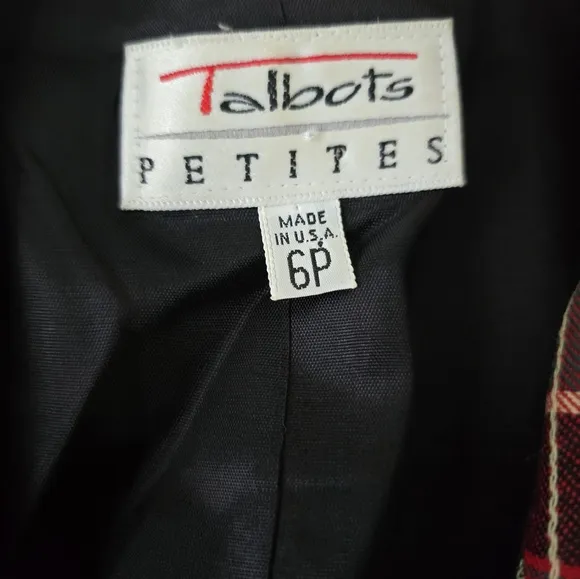 Vintage Talbot Red Plaid Wool Blazer size 6P
