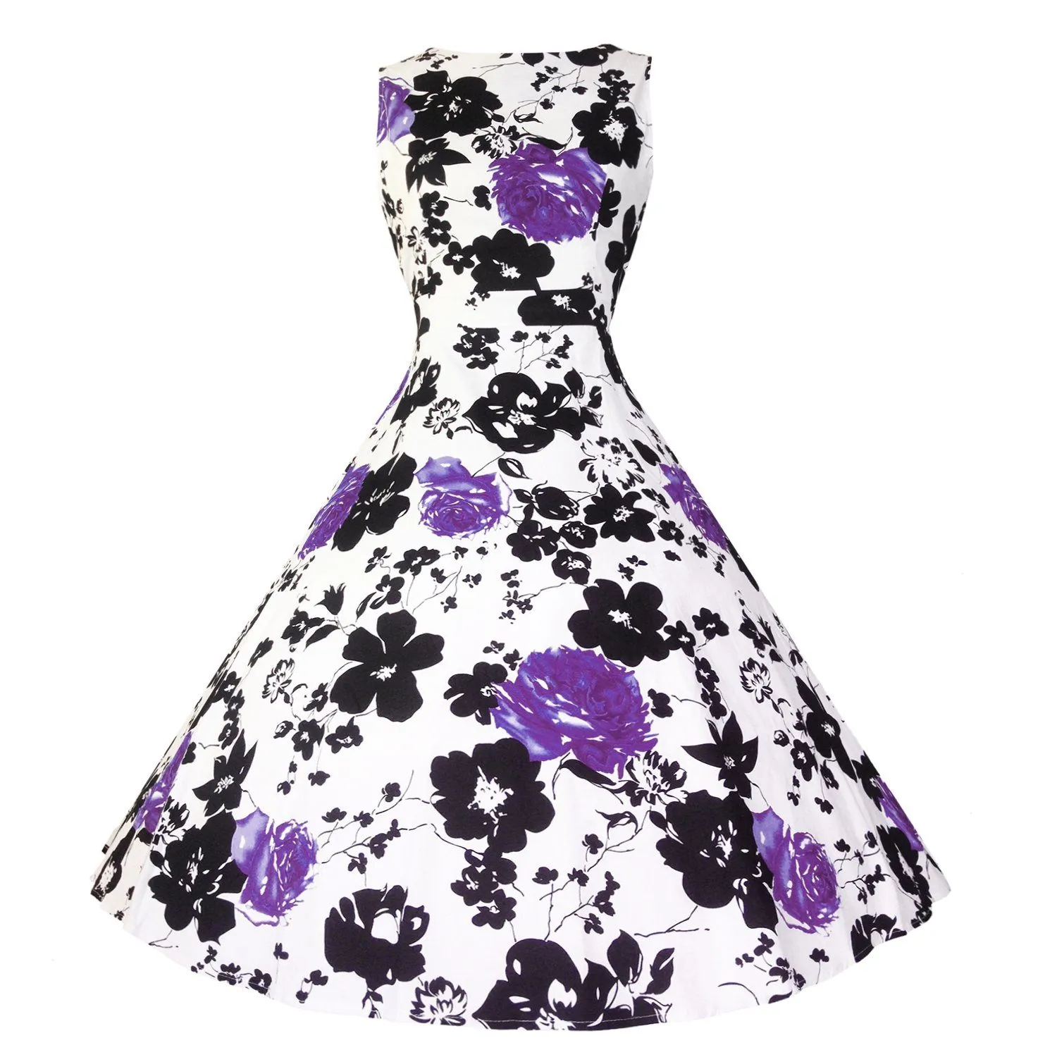 Vintage Tea Dress 1950's Floral Spring Garden Retro Swing Dresses
