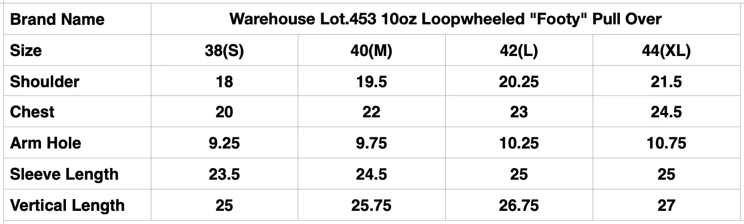 Warehouse Lot.453 10oz Loopwheeled "Footy" Pull Over (Oatmeal)