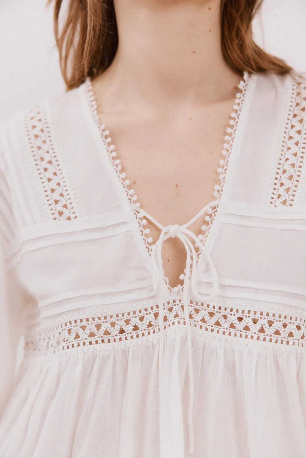 White blouse with inserts - White