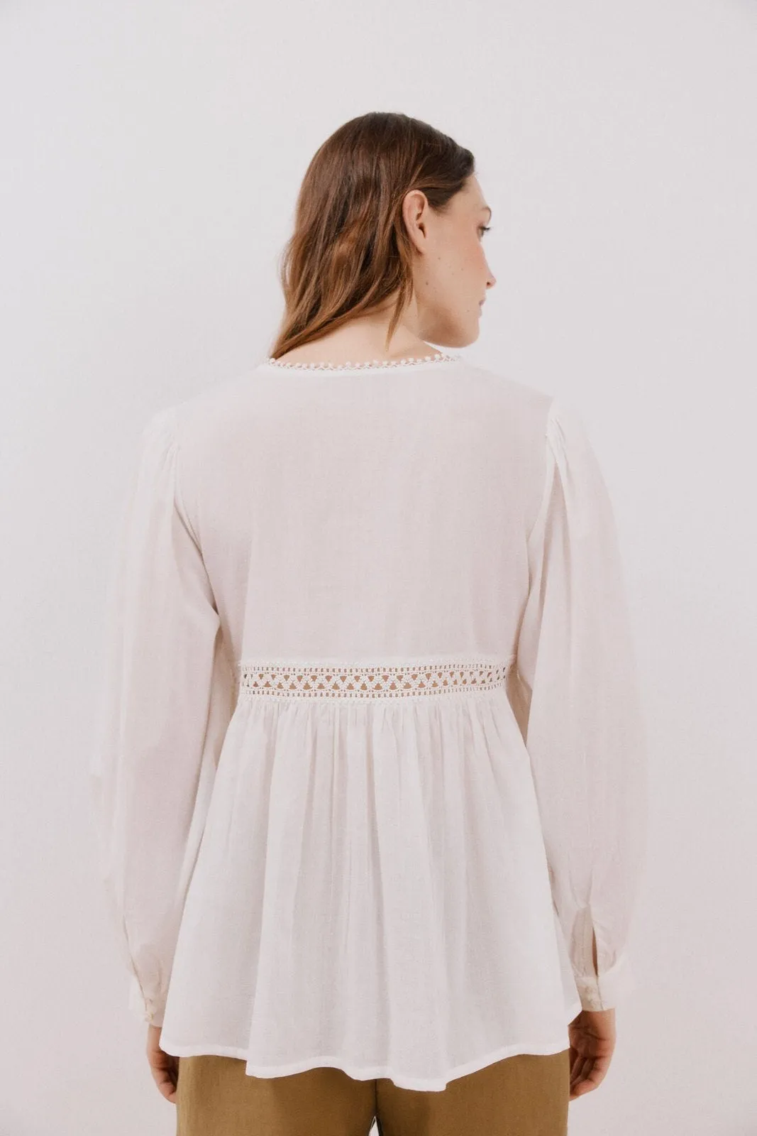 White blouse with inserts - White