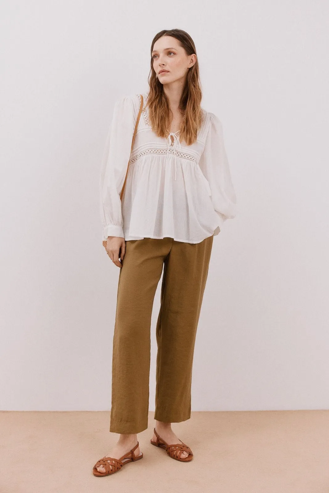 White blouse with inserts - White