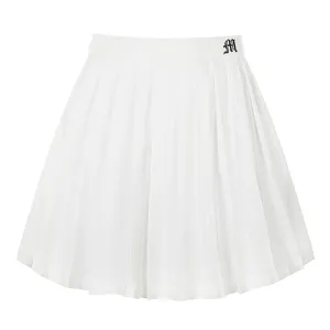 White M Embro Tennis Skirt